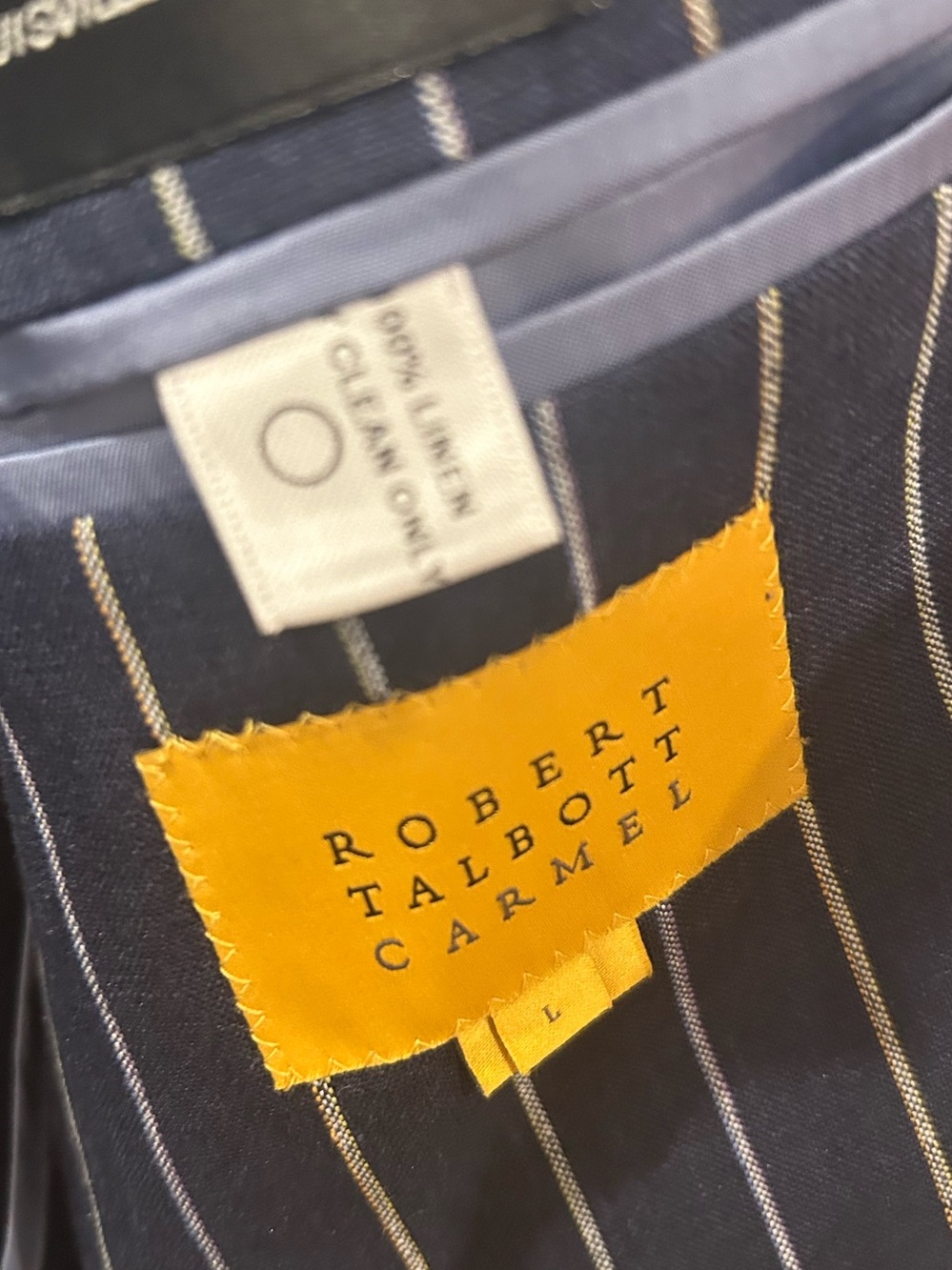 Robert Talbott Navy Pinstripe Sport Coat with Gold Buttons - Picture 3 of 4